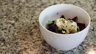 A Recipe for Salt-Roasted Beets With Whipped Goat Cheese \u0026 Pistachio Vinaigrette : Beet Recipes