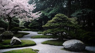 The sound of rain in the Zen garden. Meditation music, sleep aid music, nature music