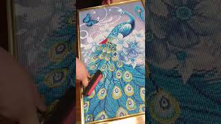 🦚 Completed Triptych Diamond Paintings - Blue Peacocks \u0026 Flower