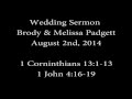 Wedding Sermon for Brody and Melissa Padgett