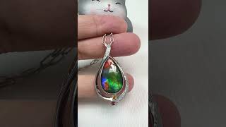 #斑彩石吊墜 #斑彩石 #加拿大斑彩石 #Ammolite