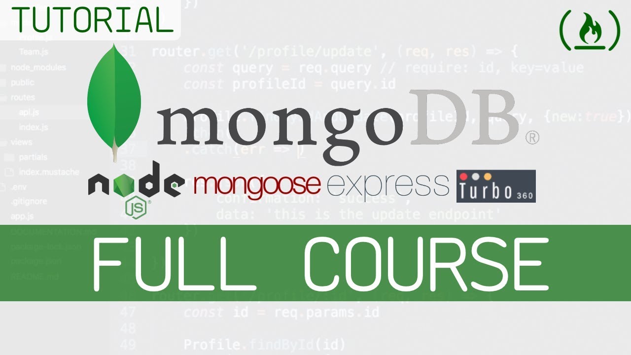 MongoDB Full Tutorial W/ Node.js, Express, & Mongoose - YouTube