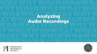 Analyzing Audio Recordings