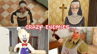 Crazy Enemies | Evil Nun Vs Ice Scream Vs Mr Meat