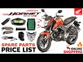 Honda HORNET 160R Spare Parts Price 2024! 🧡💥 || Shop Online ~ All INDIA Delivery 🚚🇮🇳 +91 98932 35053