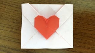 Origami Heart Envelope with Secret Message - Pop-Up Heart [Without Glue Tape and Scissors]