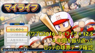 【パワプロ2016・マイライフ実況】史上最弱選手のプロ野球界への挑戦＃12.5　4年間を振り返って：ロッテの球界データ確認