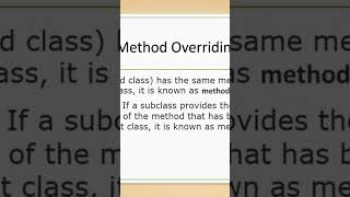 Method overriding short | Java programming language | Malayalam Tutorial