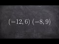 Writing the equation of a line given two points