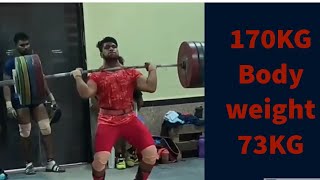 170KG Clean And Jerk by 73 KG National Champion Ajith Weightlifter