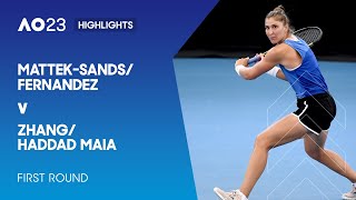 Mattek-Sands/Fernandez v Zhang/Haddad Maia Highlights | Australian Open 2023 First Round