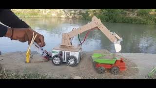 How to Make Hydraulic JCB From Cardboard in Romote Cantrol