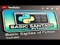 syntax of python language l syntax of python programming l what is syntax of python l python syntax