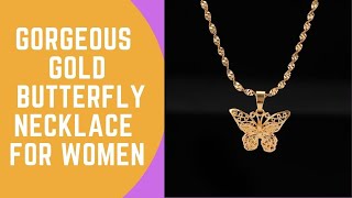 Gorgeous Gold Butterfly Necklace for Women