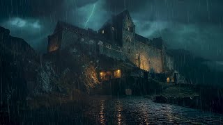Intense Thunderstorm in the Old Castle at Rainy Night | Beat Sleep Problem