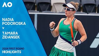 Nadia Podoroska v Tamara Zidansek Highlights | Australian Open 2024 First Round