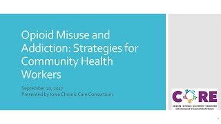 Opioid Misuse and Addiction: Strategies for Community Health Workers Webinar