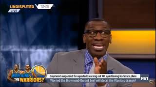 Skip and Shannon on Draymond suspended for reportedly cursing out Kevin Durant-Undisputed 11/14/18