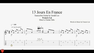 Guitar Cover Solo - 13 Jours En France - for Guitar with Tabs