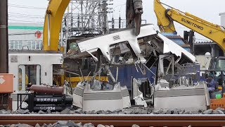 【ザ・解体！東京メトロ03系 5ドア車 解体シーン】東京メトロ03系 03-120F 廃車回送から約1週間で解体済