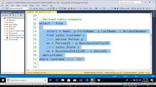 DB0705 Derived Tables example