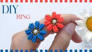 How to Make a Beaded Flower Ring | Seed Beads Jewelry for Beginners