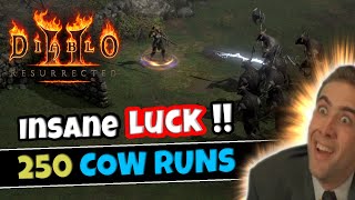 EPIC Drops with Javazon !! 250 cow runs - Diablo 2 resurrected