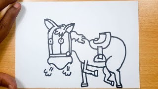 How to Turn Words HORSE into a Cartoon Horse For Beginners