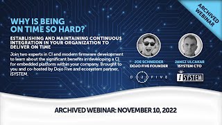 Why is Being on Time So Hard? Dojo Five and iSYSTEM Webinar 11/10/22