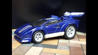 Tooned Lamborghini Countach by Hot Wheels w/3D printed wheels swap custom