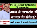 Stock Market Outlook for Tomorrow:  12November by  CA Ravinder Vats