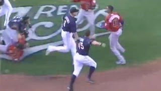 Benches clear between Isotopes, Aces