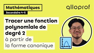 Tracer une fonction polynomiale de degré 2 à partir de la forme canonique | Mathématiques | Alloprof