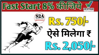 Fast Start 8% कर भी ₹2,050/- फायदा | Super fast start 8% condition | vestige 8% level condition