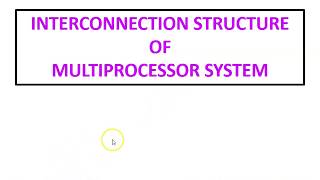 Interconnection Structure of Multiprocessor System (Computer Organization and Architecture)