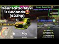 GEAR RATIO MYVI 9 SECONDS (423HP) | 315+KM/H | CAR PARKING MULTIPLAYER p