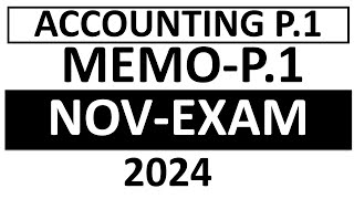 2024 MEMO ACCOUNTING P.1 GRADE 12 NOVEMBER EXAM GRADE 12: 2024 accounting paper 1: THUNDEREDUC