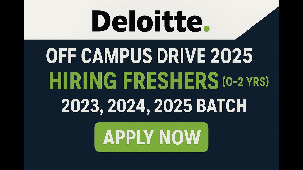 Deloitte Off Campus Drive 2025 Hiring Freshers 0 2 Yrs 2023 2024