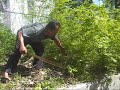 how to clear brush with a machete