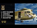 Army Soldiers Assemble CH-47 Chinook Helicopters