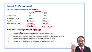 Financial position - liquidity and working capital example 1 - ACCA Financial Reporting (FR)