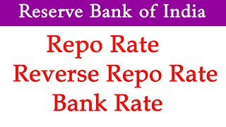Repo Rate l Reverse Repo Rate l Bank Rate of Reserve Bank of India