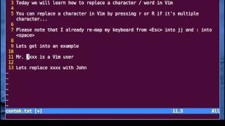 Vim Tutorial - Replace Characters with r Command