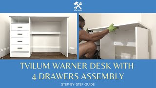 Tvilum Warner Desk with 4 Drawers Assembly Instructions (Full Step-by-Step Instruction Guide)