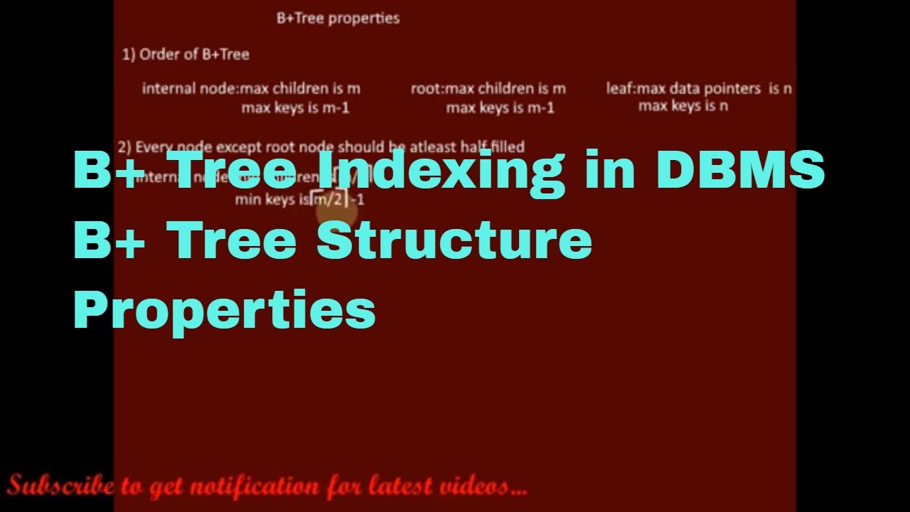 B+ Tree Indexing In DBMS|B+ Tree Structure|Properties - YouTube