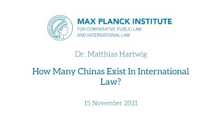 Dr. Matthias Hartwig: How Many Chinas Exist In International Law?