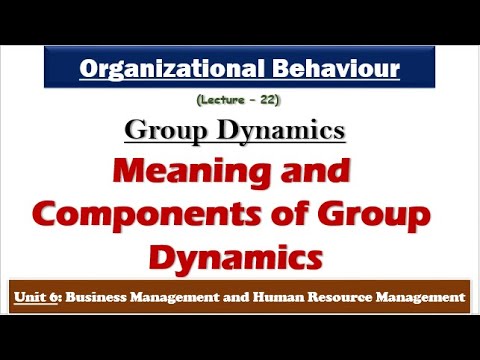 Group Dynamics In Organizational Behaviour| Components Of Group ...