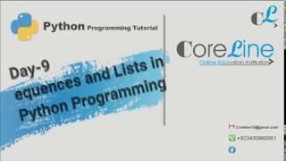 Day 9 Sequences and Lists Python Programming