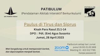 Patibulum - Paulus di Tirus dan Siprus (Kisah Para Rasul 21:1-14)