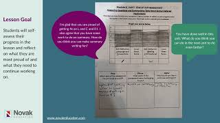 End of Unit Assessment - Example of Action-Oriented Feedback